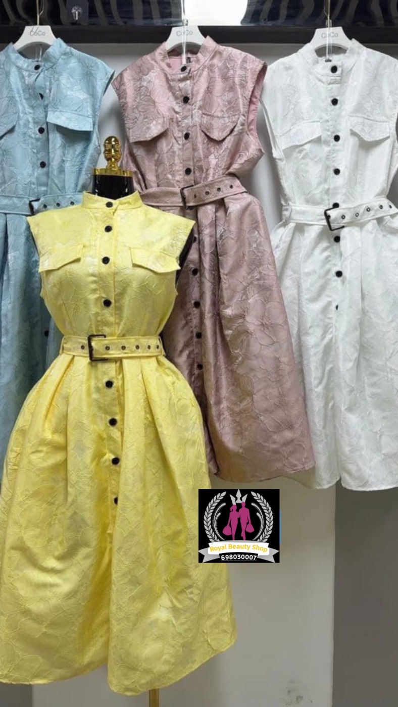👗 ROBE CHEMISE JACQUARD AVEC CEINTURE